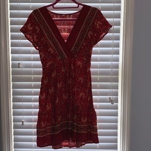 Red wrap sundress